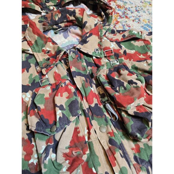 Vintage 70's Swiss M70 TAZ 83 Alpenflage Camo Coat Jacket Switzerland Army - Picture 4 of 9